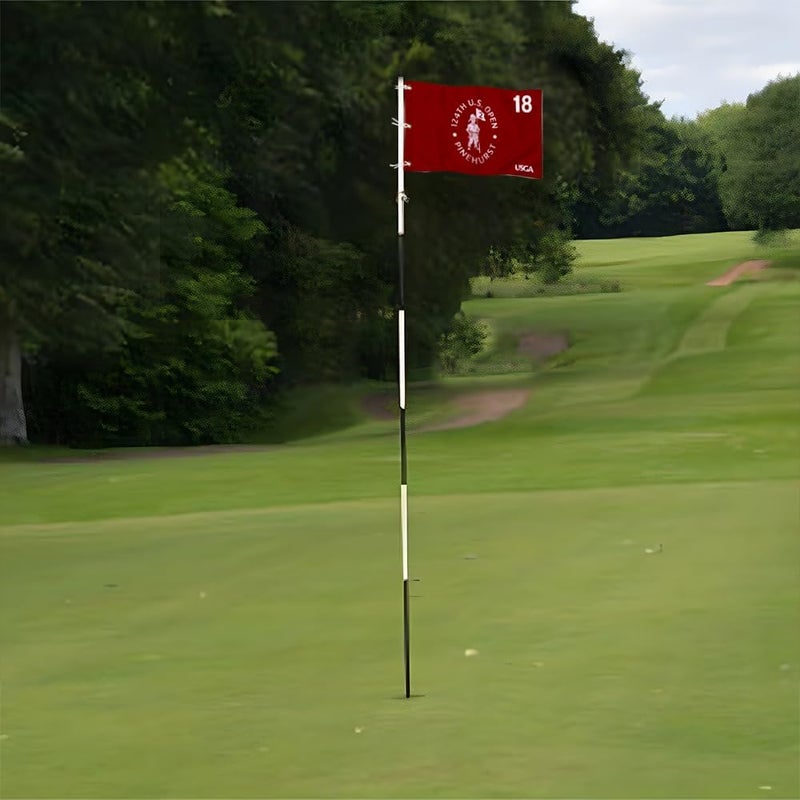 2BUT 2024 US Open Pinehurst Golf Pin Flag Practic Putting Green Golf Flag For Backyard Garden Double-Sewn 600D Nylon Miniature Pin Flag (Red 20"x13" Grommet) - Image 5